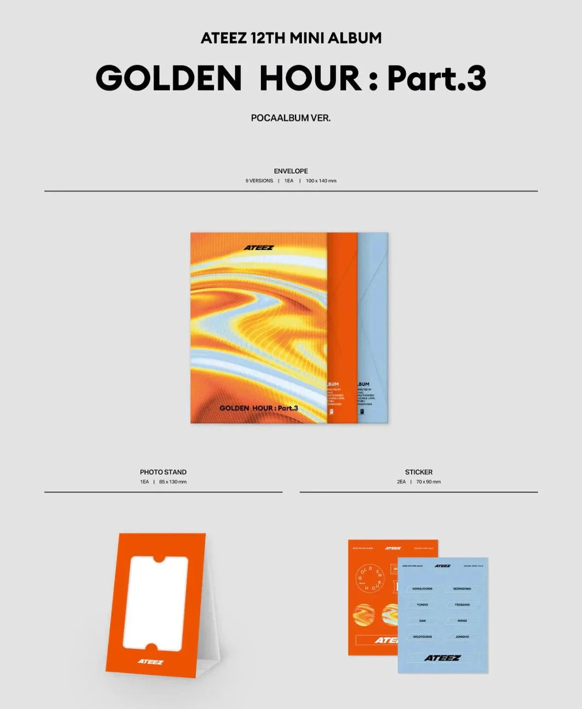 ATEEZ - GOLDEN HOUR : PART.3 (POCA ALBUM VER.) + DEAR MY MUSE Gift Nolae