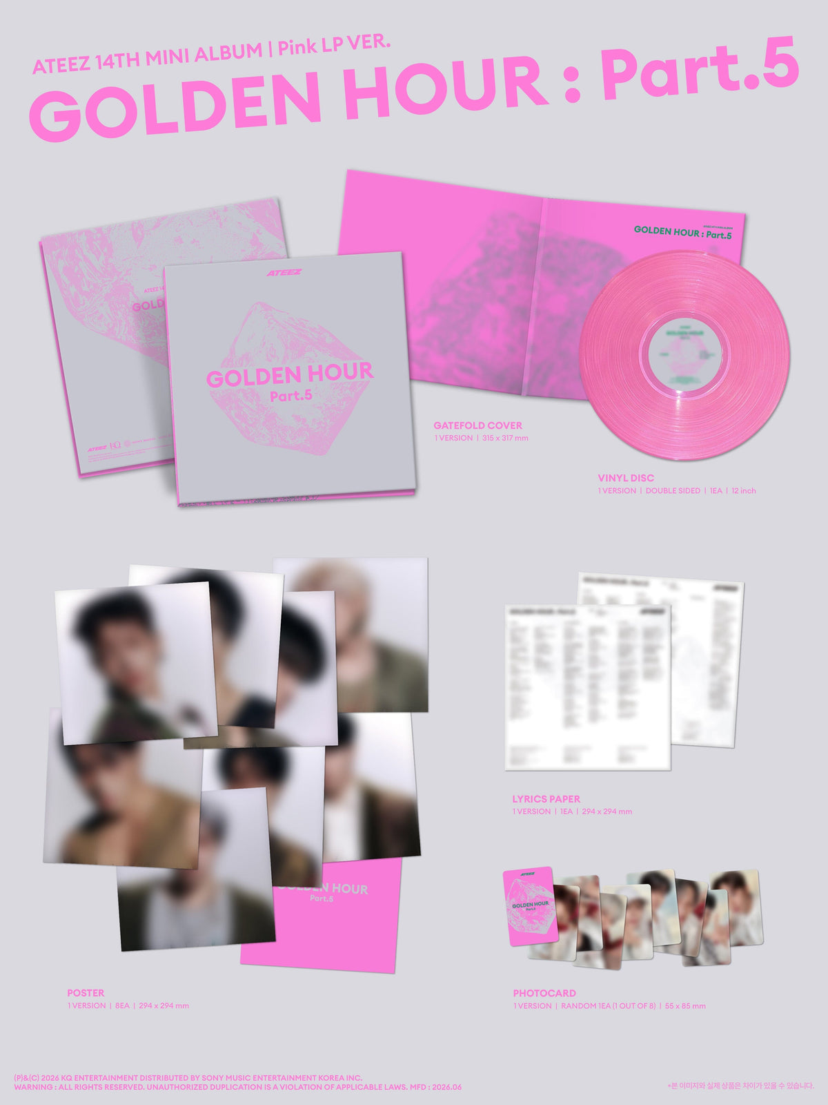 ATEEZ - GOLDEN HOUR : PART.5 (PINK LP VER.) Nolae