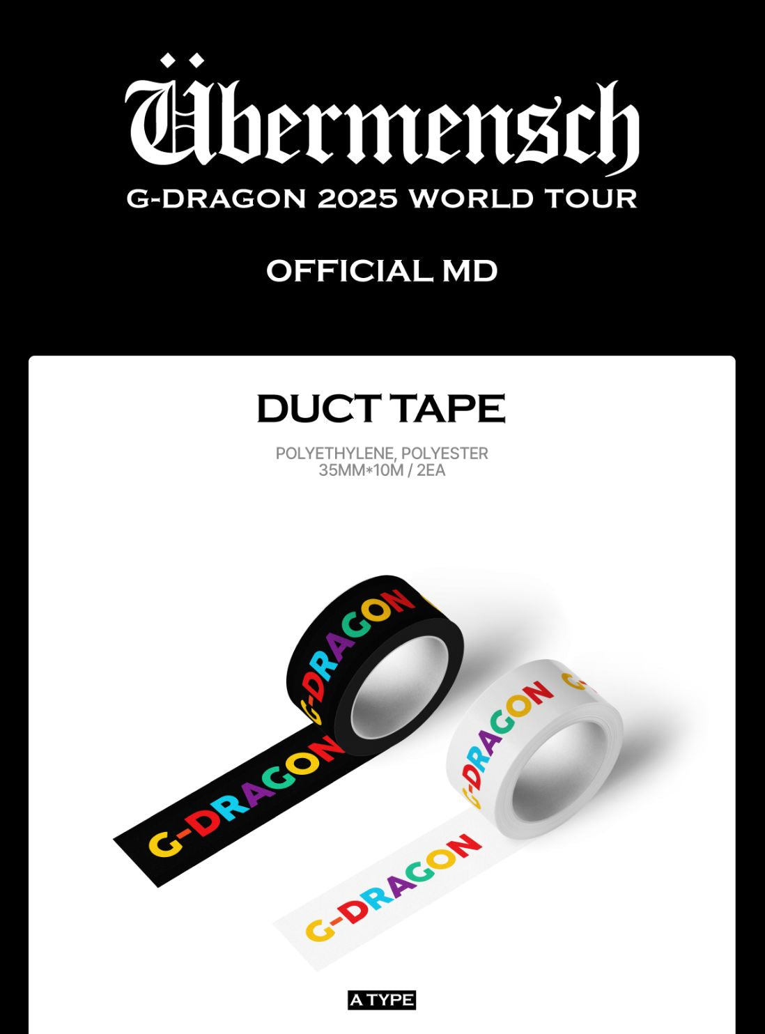 G-DRAGON - 2025 WORLD TOUR 'ÜBERMENSCH' OFFICIAL MD Nolae