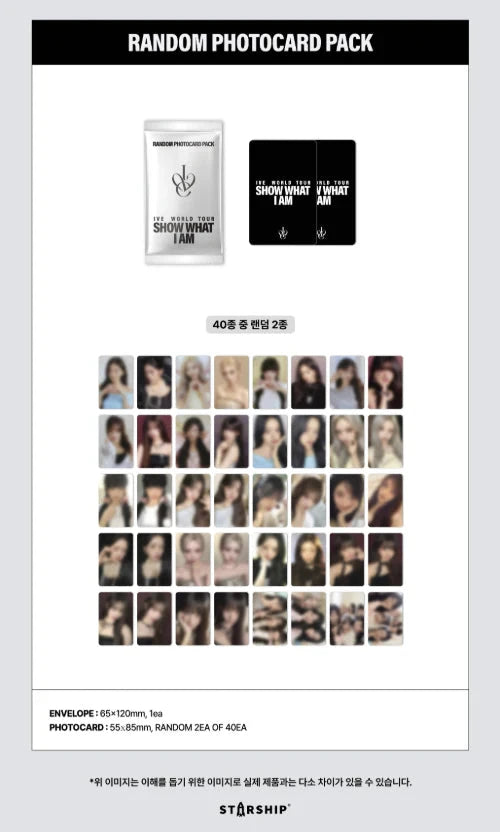 IVE - RANDOM PHOTOCARD PACK (WORLD TOUR 'SHOW WHAT I AM' OFFICIAL MD) Nolae