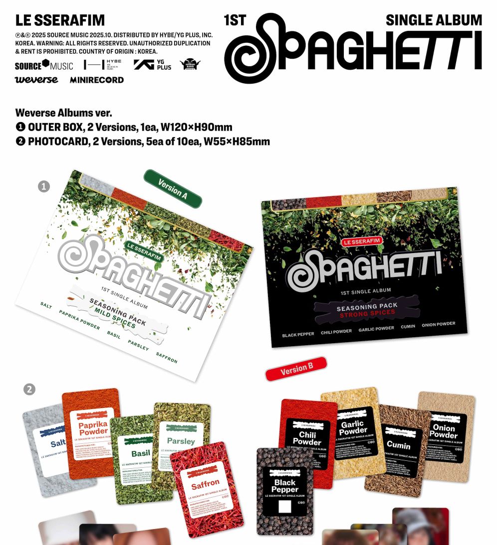 LE SSERAFIM - SPAGHETTI (WEVERSE ALBUMS VER.) + Soundwave Gift Nolae