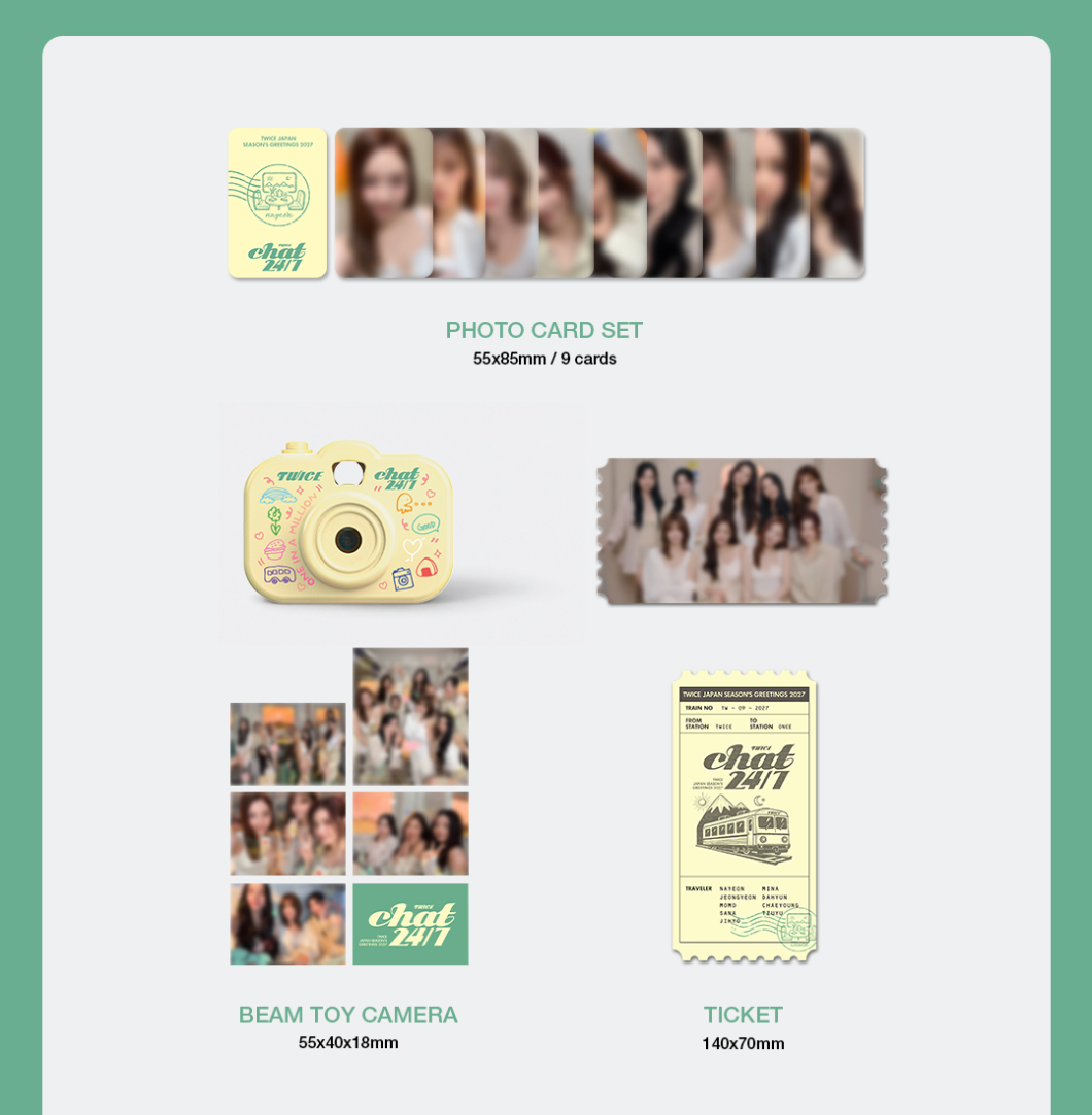 TWICE - 2027 JAPAN SEASON'S GREETINGS (CHAT 24/7) + JYP SHOP Gift