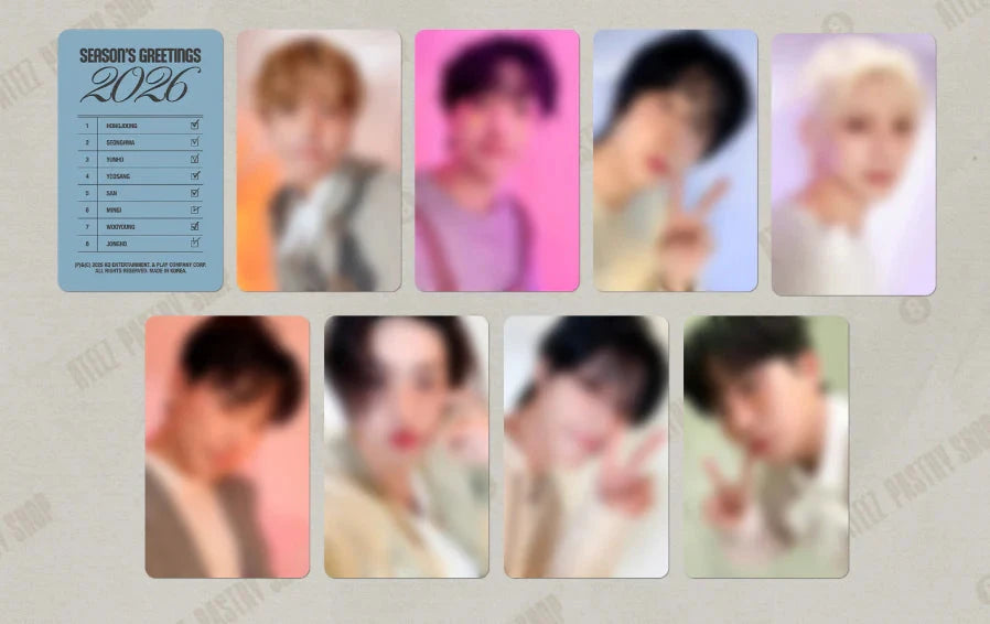 ATEEZ - 2026 SEASON'S GREETINGS (PASTRY SHOP) + KQ SHOP Photocard Nolae