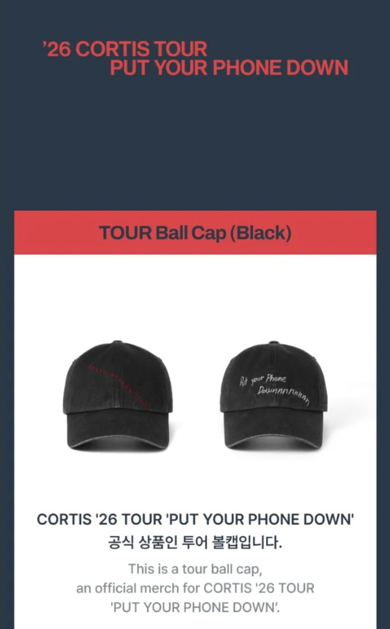 CORTIS - BALL CAP ('26 CORTIS TOUR : PUT YOUR PHONE DOWN MD) Nolae