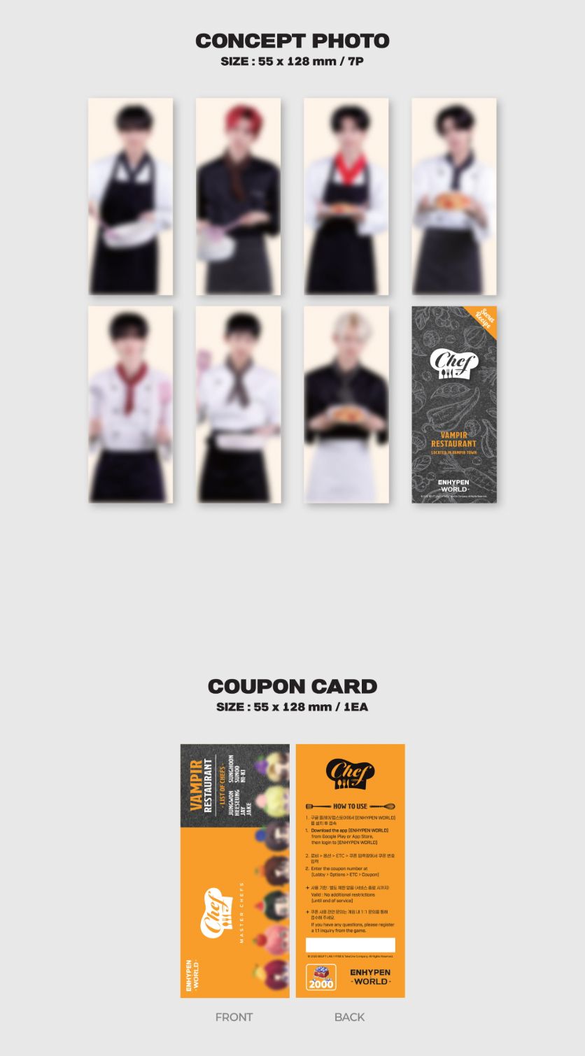 ENHYPEN - WORLD COUPON CARD COLLECTION (CHEF BASIC VER.) Nolae