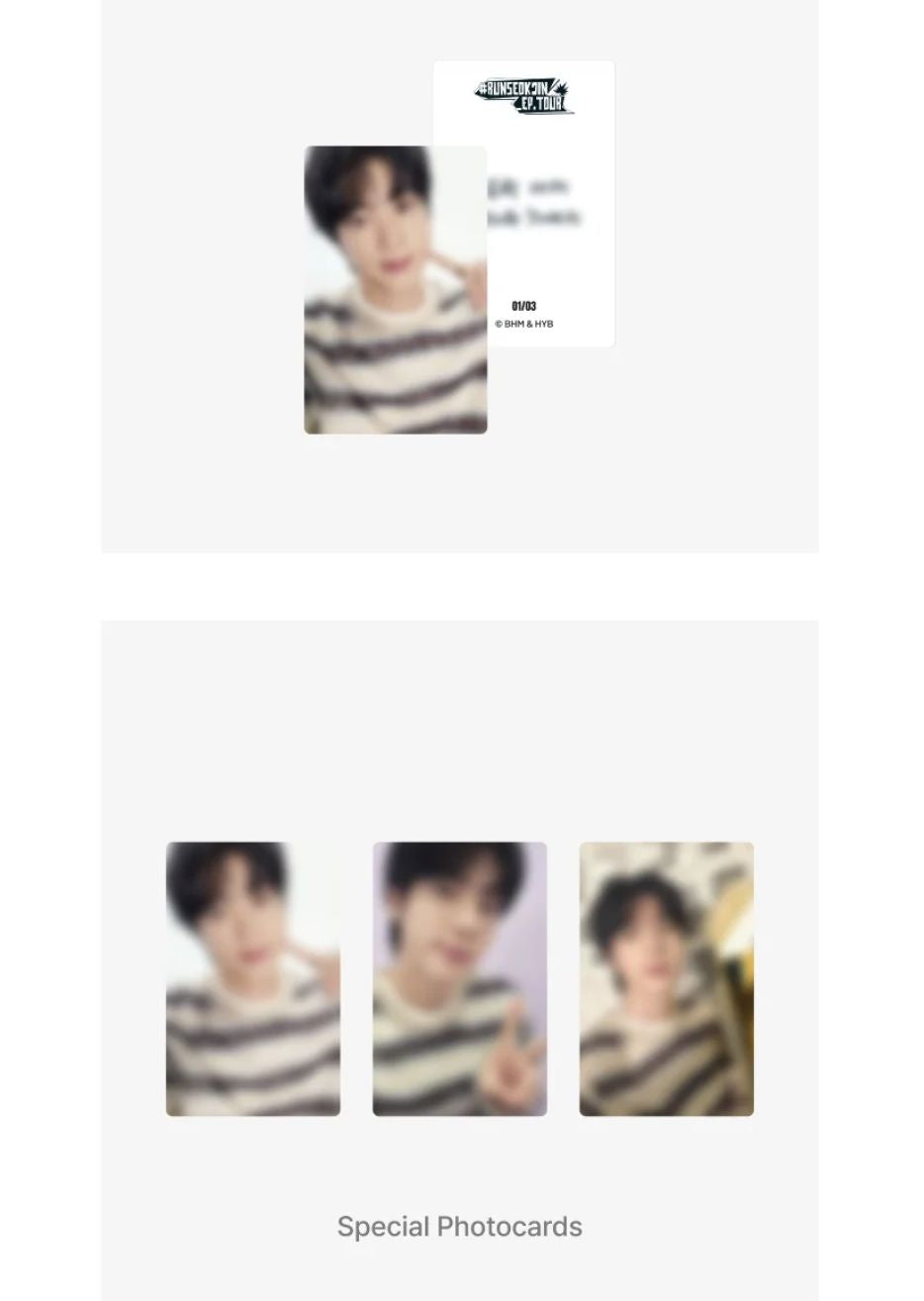 JIN (BTS) - MINI PHOTO CARD SET (RUNSEOKJIN OFFICIAL MD)