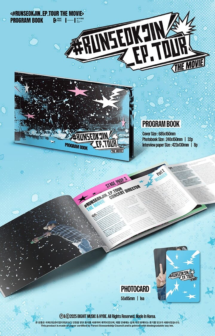 JIN (BTS) - '#RUNSEOKJIN_EP.TOUR THE MOVIE' PROGRAM BOOK Nolae
