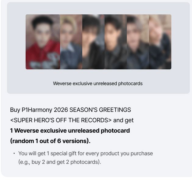 P1HARMONY - 2026 SEASON'S GREETINGS + POB WEVERSE GIFT