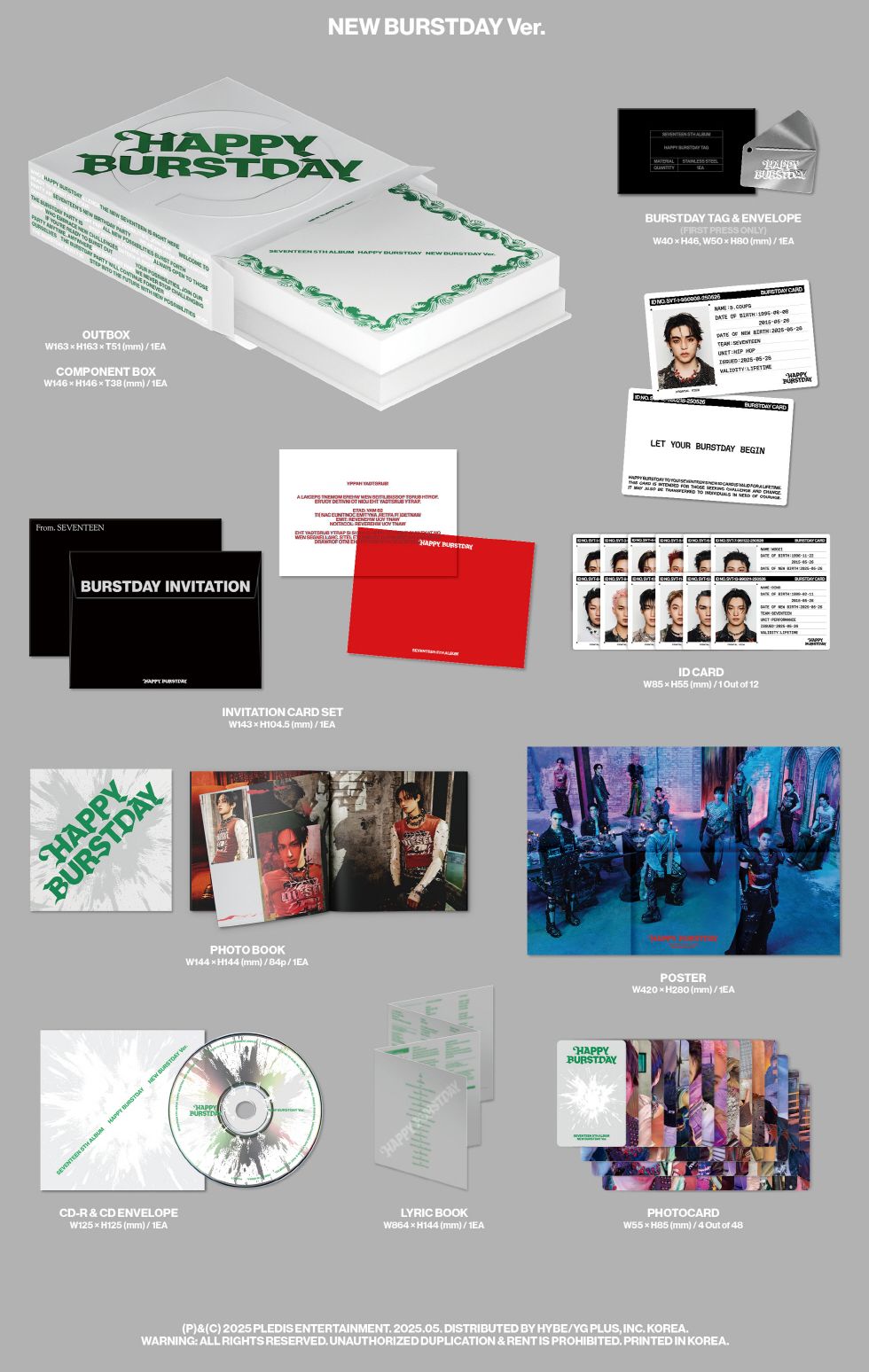 SEVENTEEN - HAPPY BURSTDAY + YES24 Gift Nolae