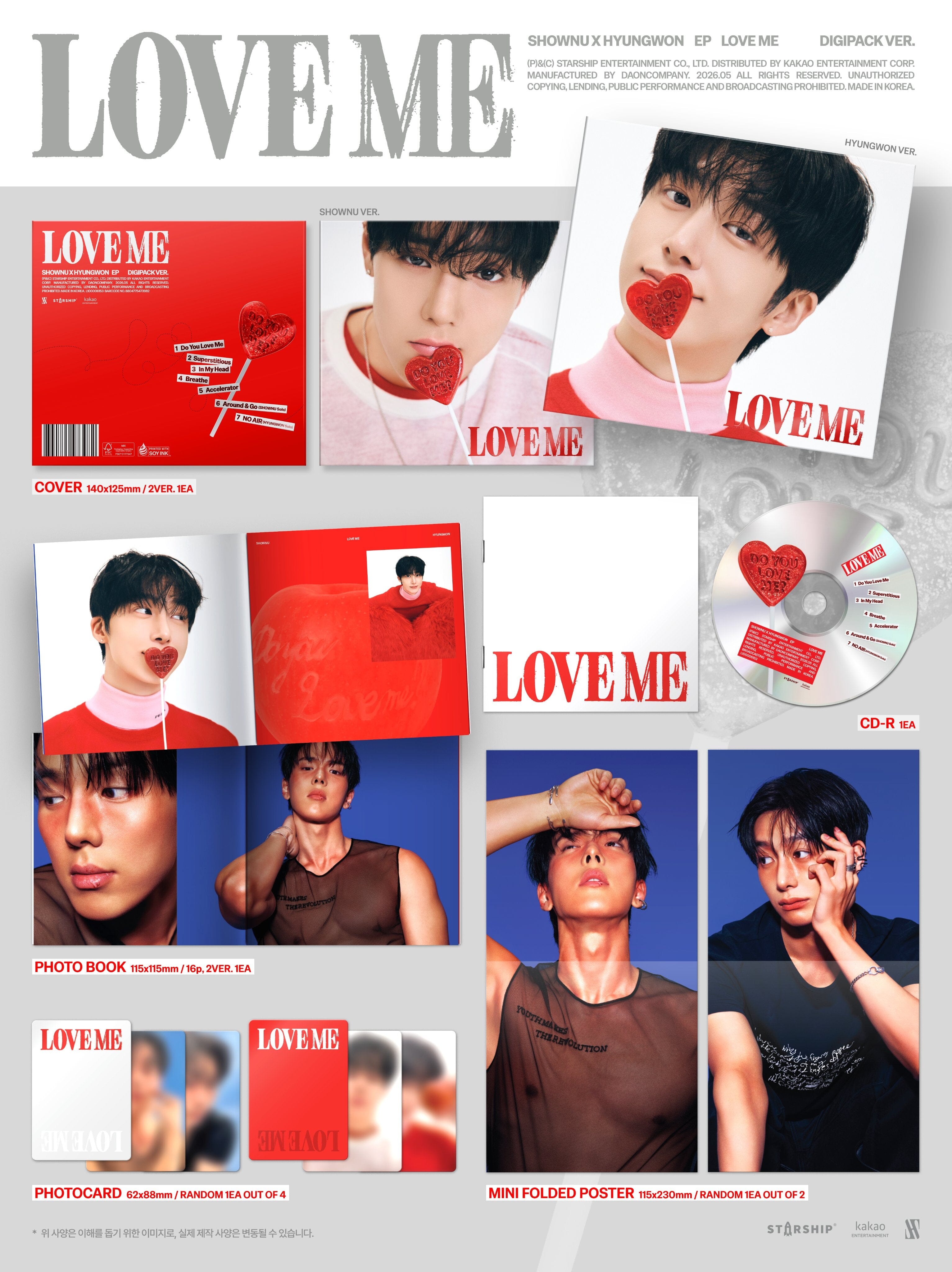 SHOWNU X HYUNGWON (MONSTA X) - LOVE ME (DIGIPACK VER.) Nolae