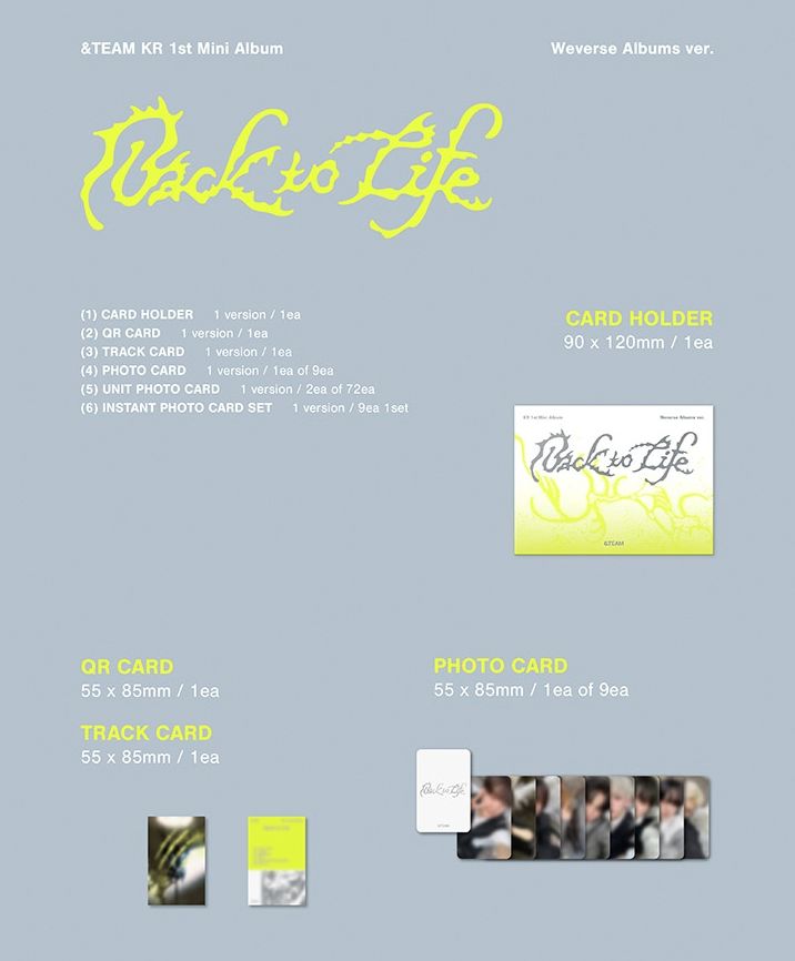 &TEAM - BACK TO LIFE (1ST KOREAN MINI ALBUM) (PHOTOCARD BOX) (WEVERSE