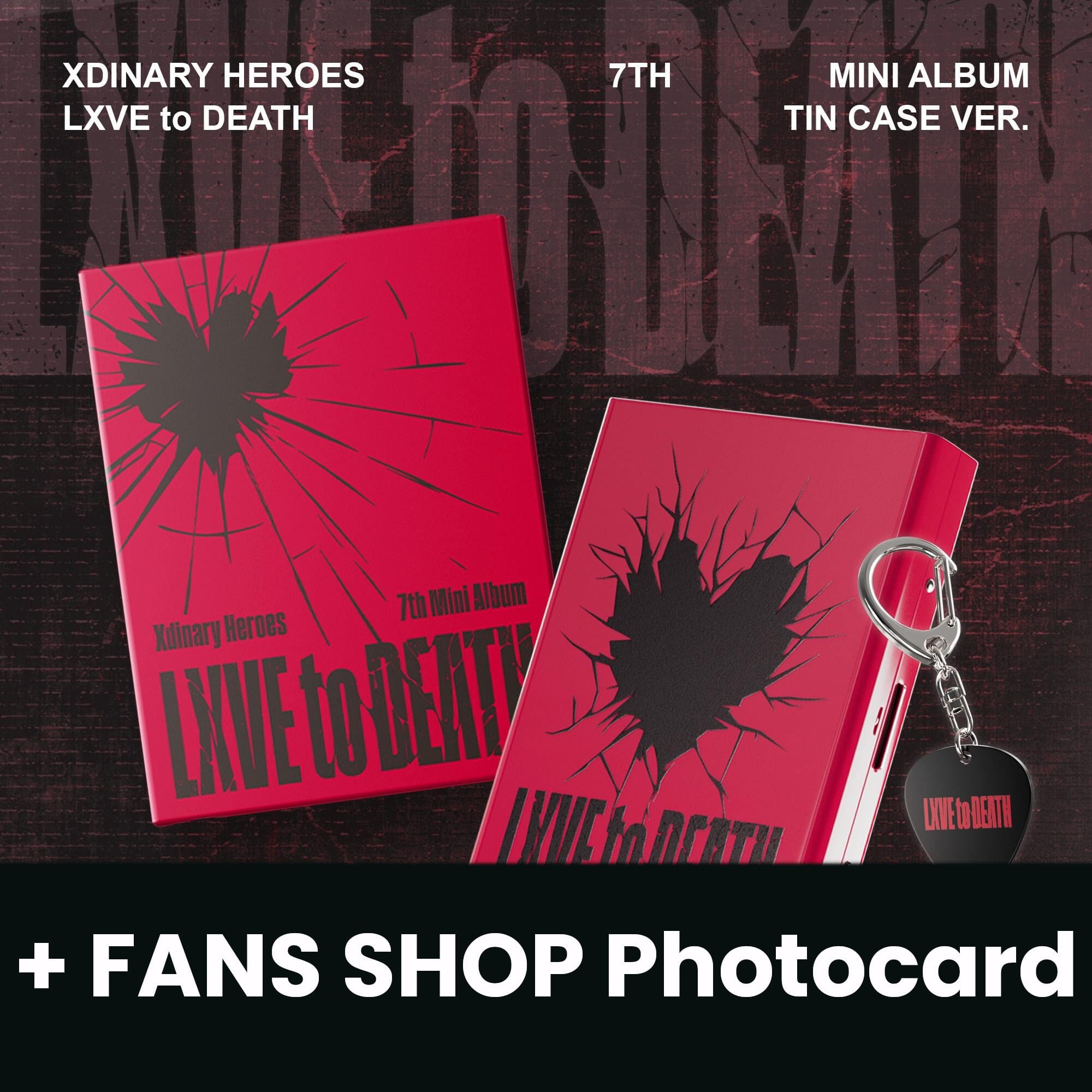XDINARY HEROES - LXVE TO DEATH (TIN CASE VER.) + FANS SHOP Photocard Nolae